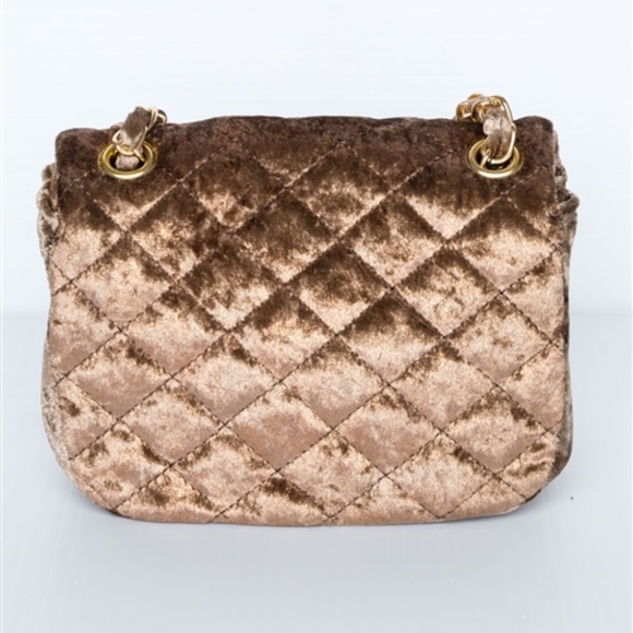 CLASSIC QUILTED VELVET SHOULDER BAG mocha - Picture 3 of 8